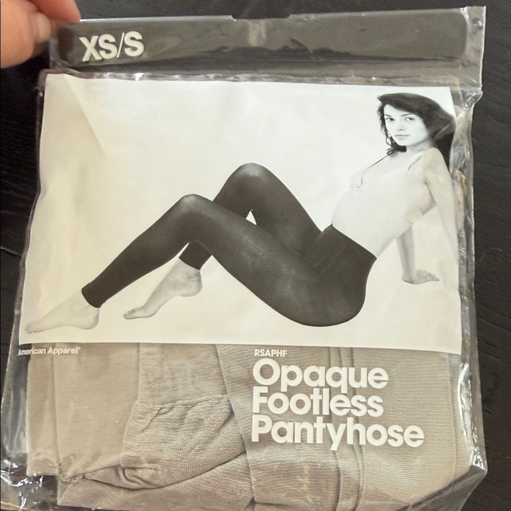 American Apparel Opaque Footless Pantyhose in Light Brown (XS/S)